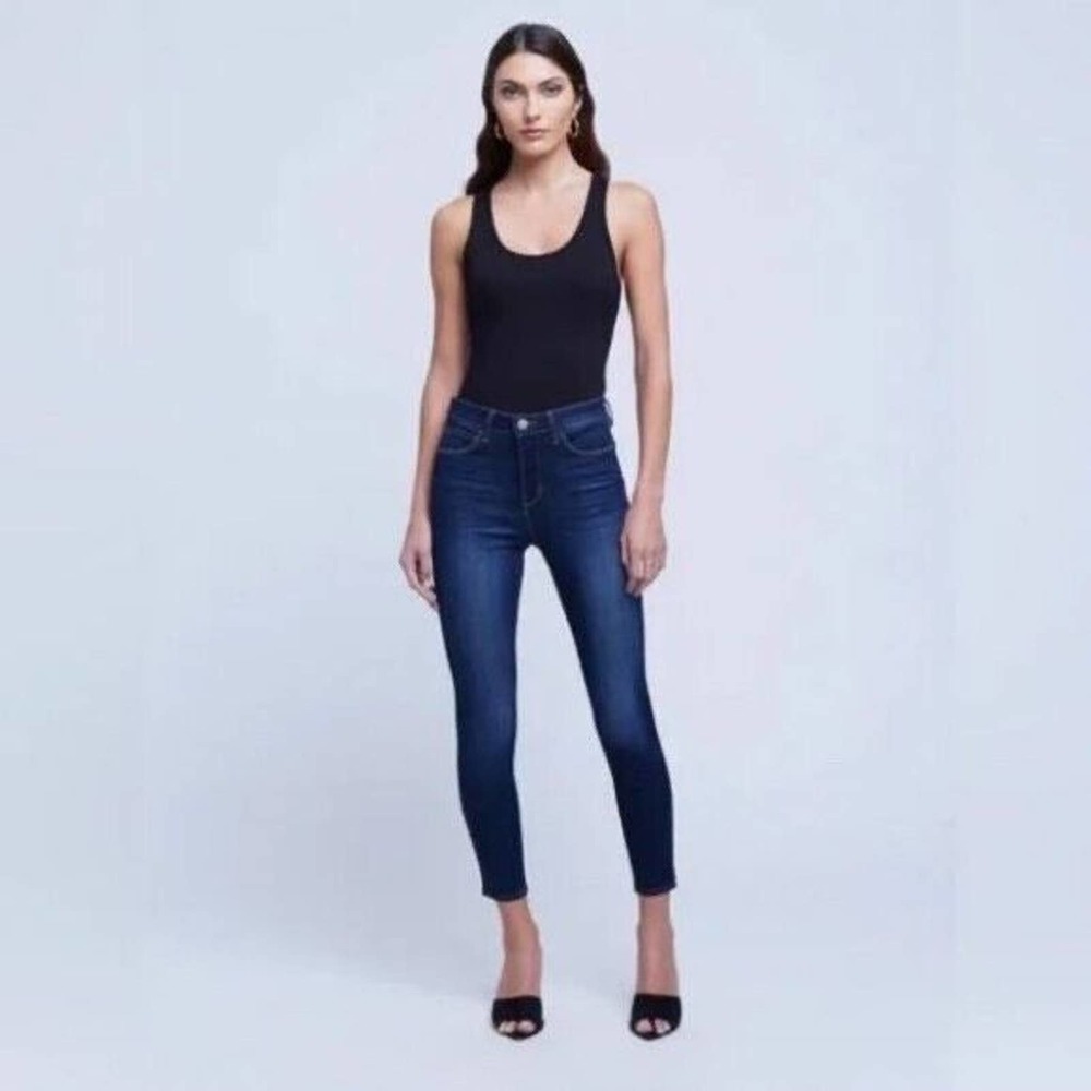 L’agence Margot Blanks 25 Dark Denim Jeans High Rise Skinny Blue New $255 Size25
